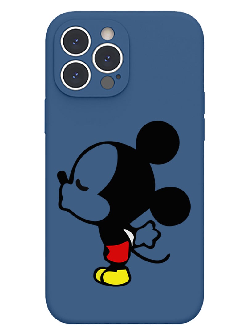 Theodor Protective Slim Fit Case Liquid Silicone Cover with Full Body Protection Anti-Scratch Shockproof Case For iPhone 15 Pro Max Blue  - Mickey Mouse 1 - Image 1
