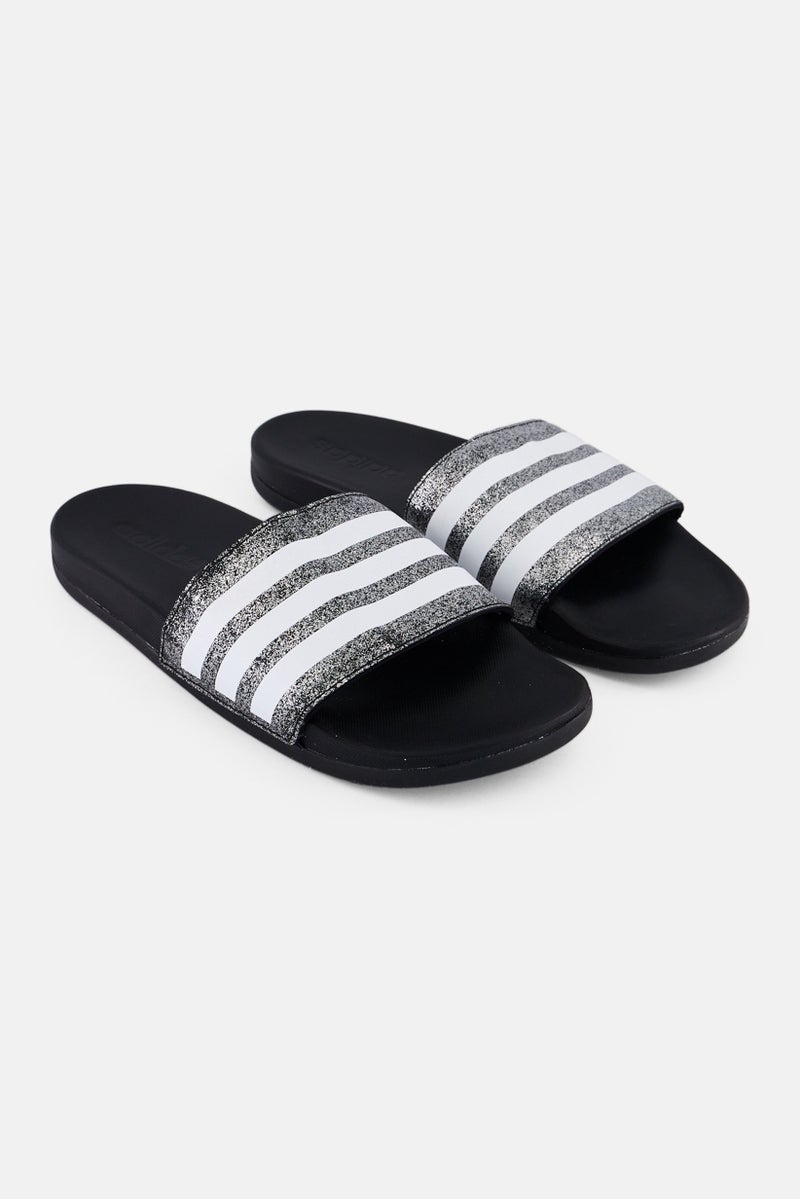 Adidas Kids Boy Adilette Comfort Slip On Slides, Black  - Image 1