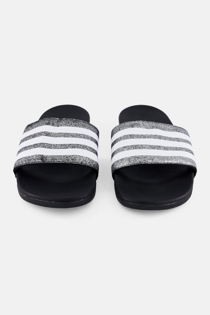 Adidas Kids Boy Adilette Comfort Slip On Slides, Black  - Image 4