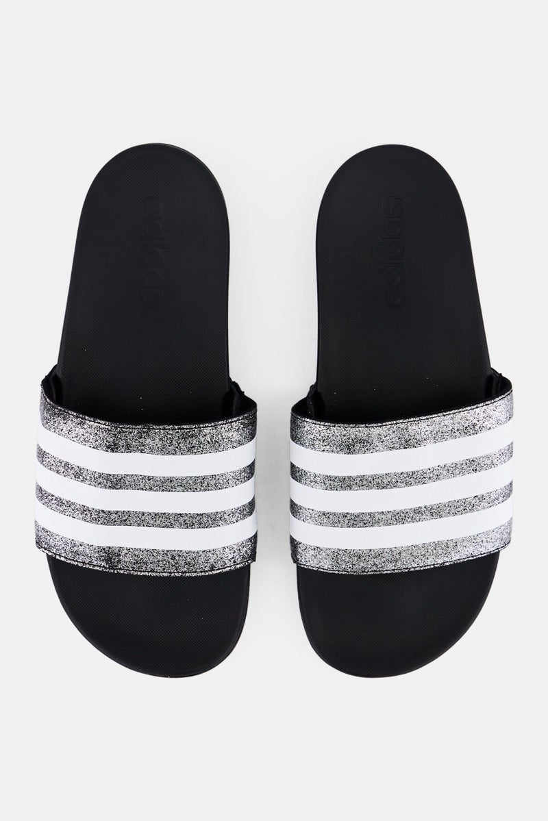 Adidas Kids Boy Adilette Comfort Slip On Slides, Black  - Image 3