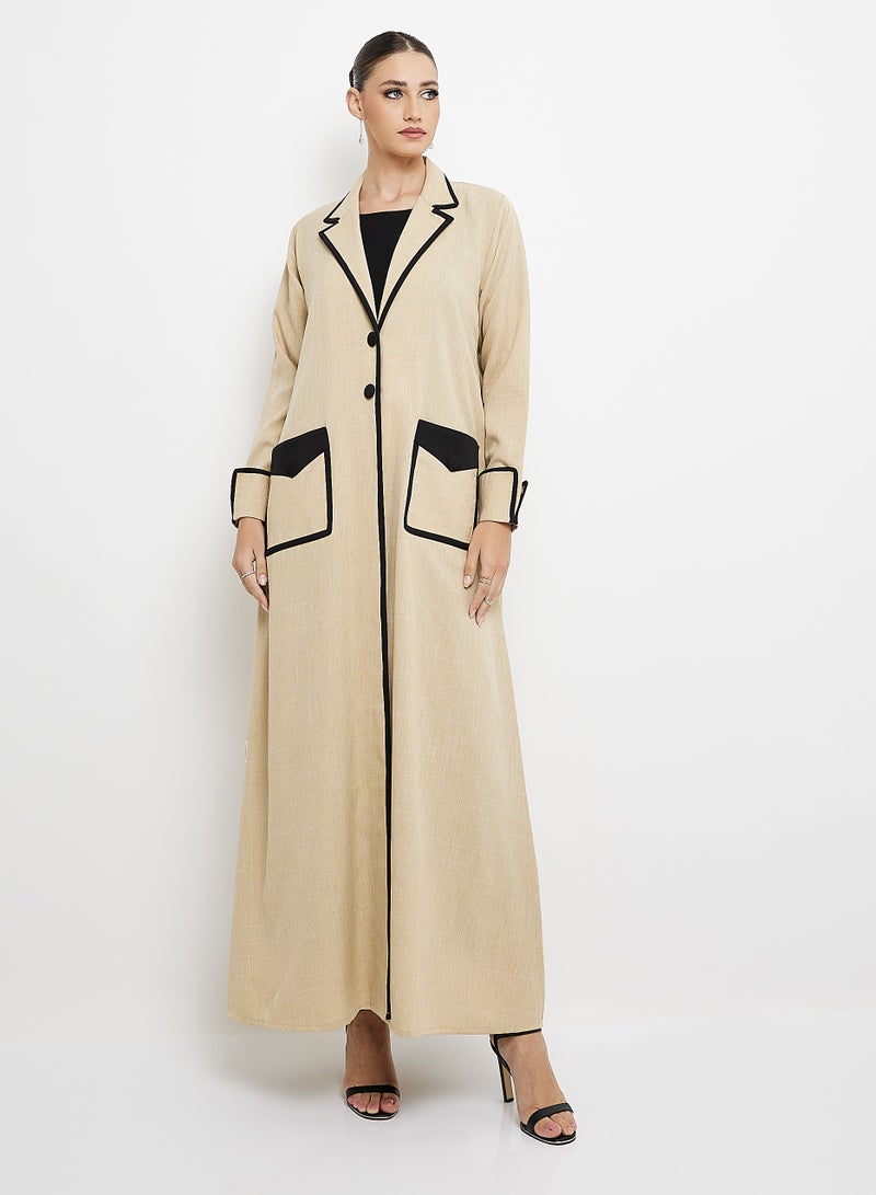 Rosette Abaya Stylish Blazer Button Abaya - Image 1