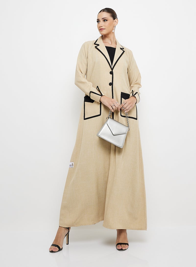 Rosette Abaya Stylish Blazer Button Abaya - Image 5