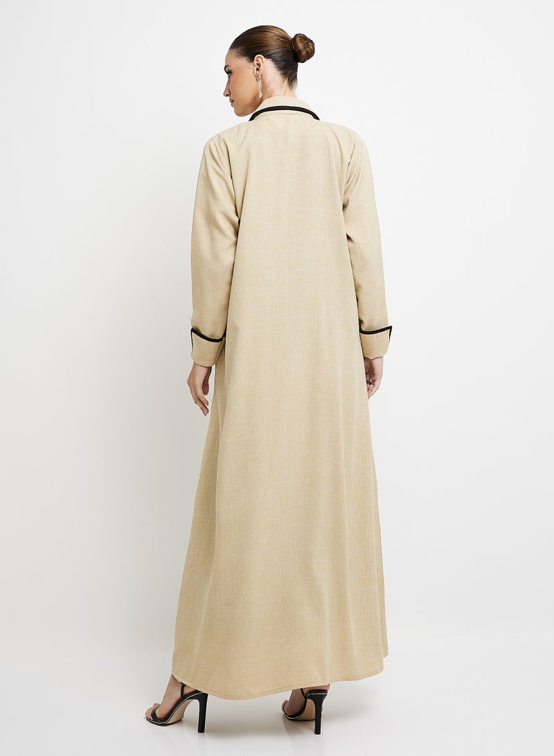 Rosette Abaya Stylish Blazer Button Abaya - Image 3