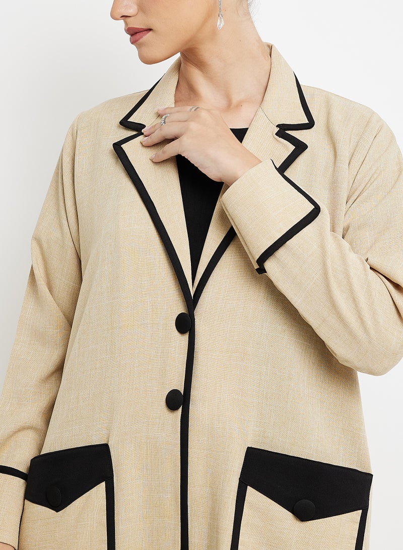 Rosette Abaya Stylish Blazer Button Abaya - Image 4