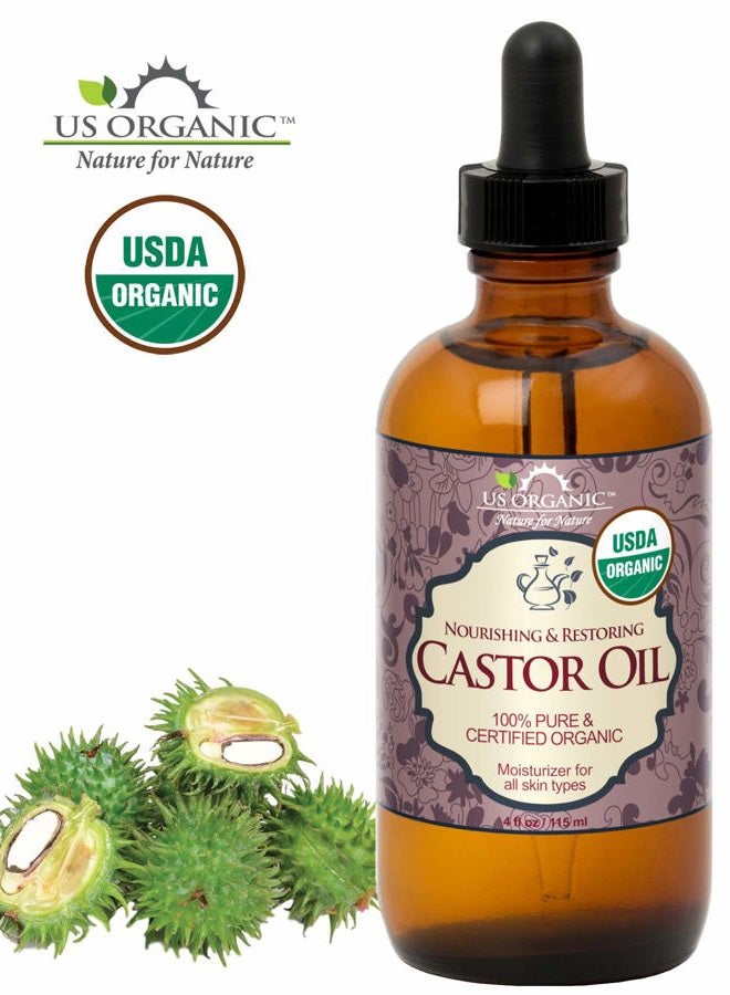 US Organic Castor Oil, USDA Certified Organic,Expeller Pressed, Hexane Free, 100% Pure & Natural moisturizing and emollient properties, For Skin, Hair Care, Eyelashes, DIY projects (4 oz (115 ml)) - Image 3