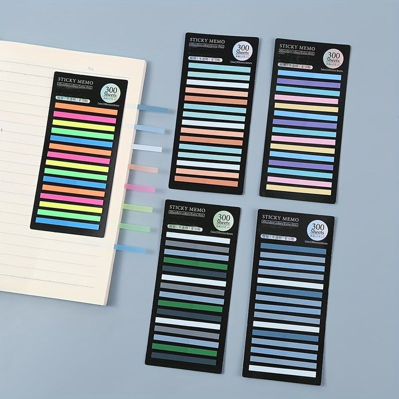 300 Sheets Ultra Fine Morandi Color Transparent Sticky Notes Rectangular Easy To Use Index Tabs For Efficient Reading And Organizing Ideal For Students With Style G - Image 2
