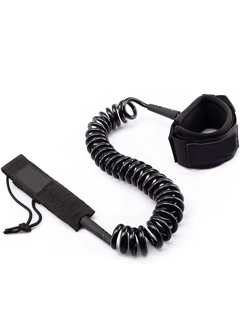 SYOSI Leash Coiled 10 Strong 7mm Cord, Comfortable Padded Neoprene Ankle Cuff Stand up Paddle Board Leash with Double Swivels Anti-rust, Flexible Surfboard Leash - Image 1