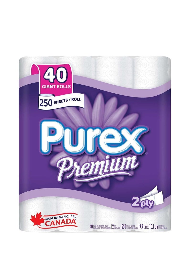 بيوركس ممتاز - ورق تواليت ناعم وسميك، لا يسبب الحساسية، وآمن ضد التعفن، 40 لفة - Image 1