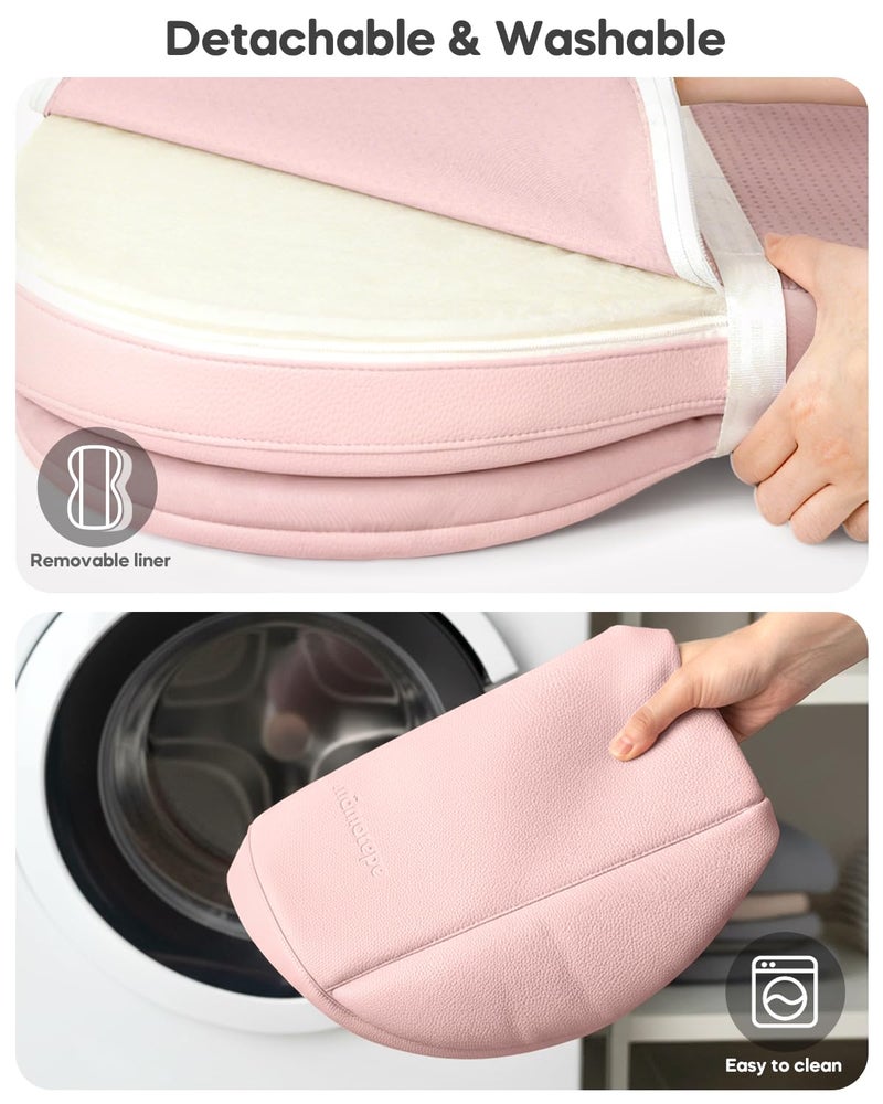 mamatepe Baby Changing Pad with Waterproof & Wipe-Clean, Non-Slip Foldable PU Diaper Changing Pad, Adjustable Safety Belt, Changing Pad for Dresser, Changing Table,28"X16",Pink - Image 4