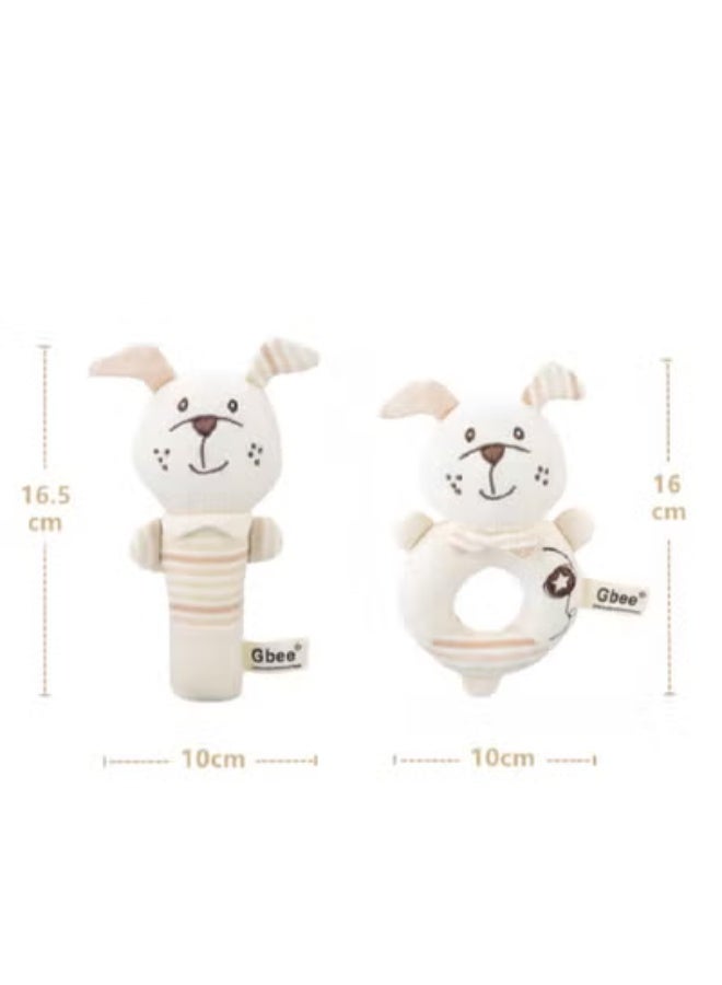 جبيه طقم ألعاب خشخيشات من القطن العضوي مصنوع من مواد عالية الجودة للأطفال، ألعاب تعليمية للأطفال الرضع - Image 2