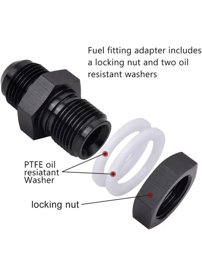 12AN Bulkhead Adapter Fitting Aluminum Anodized Fuel Line to Cell Tank Pump Connection Set 2pcs - Image 5