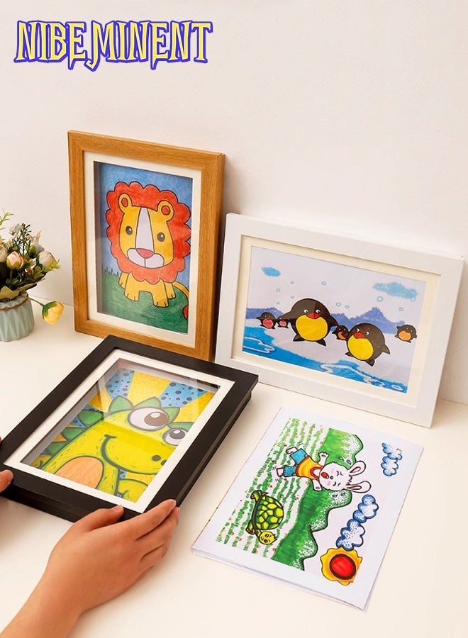 NIBEMINENT 1pc Magnetic A4 Art Display Frame - Front Opening, Foldable Design for Youngsters' Drawings & Photos - Versatile Wall Decor with Cartoon Theme for Home & Office, Cartoon Wall Art（White） - Image 5