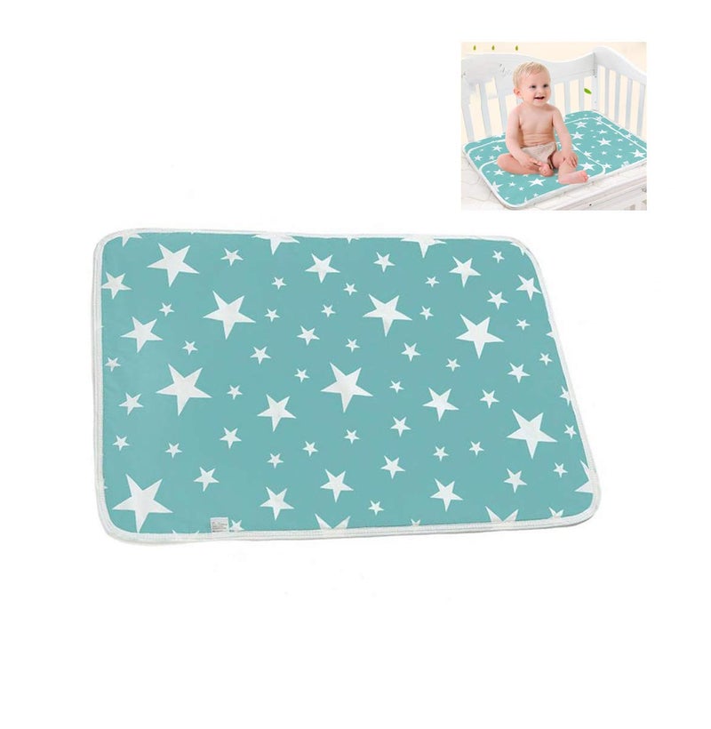 Futaba شريحة سرير/مهد قطنية مقاومة للماء للأطفال حديثي الولادة من فوتابا - 60X75 سم - نجمة خضراء - Image 1