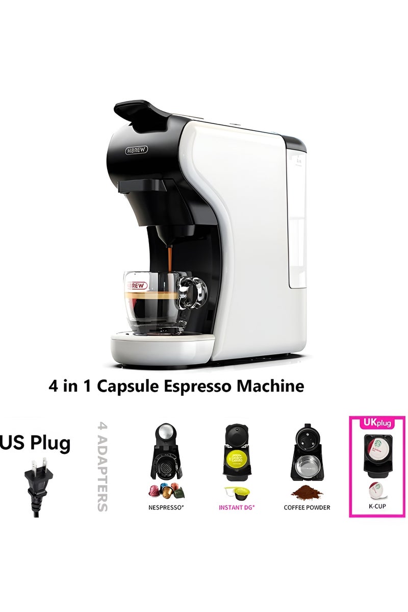 هيبرو ماكينة صنع قهوة متعددة الكبسولات 4 في 1 من HiBREW H1A، ماكينة إسبريسو، ضغط 19 بار، إيقاف تشغيل تلقائي، صغيرة الحجم، خزان مياه، لون أبيض  - Image 4