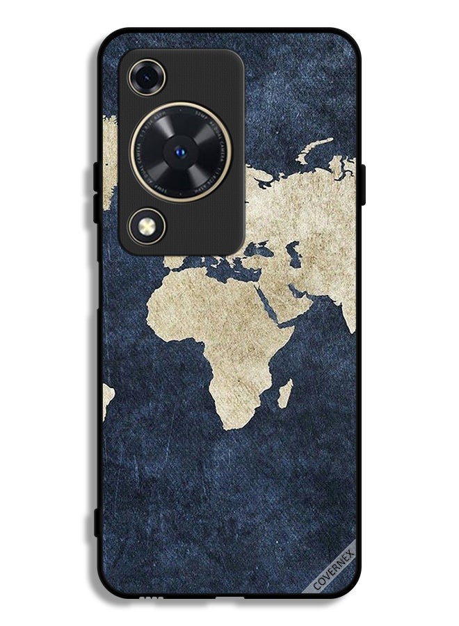 Covernex Huawei Nova Y63 Protective Case Cover Map On Jeans Pattern