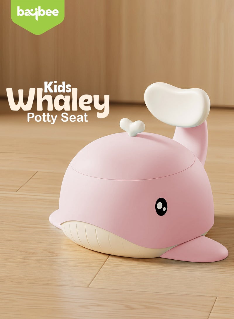 Baybee Whaley Baby Potty Seat for Kids, Baby Potty Training Seat with Closing Lid, Removable Bowl, Splash Guard & High Backrest Baby Potties for Toddlers Kids Toilet Seat Chair Kids Potty Seat for Baby 1+ Years Pink - Image 2