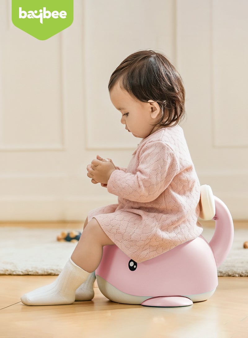Baybee Whaley Baby Potty Seat for Kids, Baby Potty Training Seat with Closing Lid, Removable Bowl, Splash Guard & High Backrest Baby Potties for Toddlers Kids Toilet Seat Chair Kids Potty Seat for Baby 1+ Years Pink - Image 3