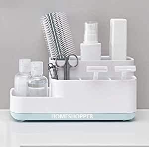 HOMESHOPPER Bathroom Storage Organizer Toothbrush Holders and Toiletry Storage Caddy Countertop