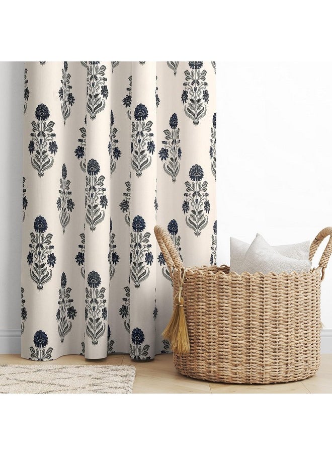 Trance Home Linen Floral Printed 10 Feet 100% Cotton Curtain for Living Room Bedroom Office Long Doors | Eyelet Ring Curtains | Premium Semi Room Darkening Parda | (Aangan Blue - Set 2, 10Ft) - pzsku/Z56C9DEB37B6DD5E0D5FCZ/45/_/1738305710/deebb74a-97f9-47be-9c68-ed353f32df98