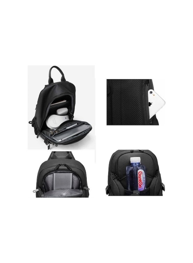 بانجي حقيبة صدر صيفية للرجال من Bange BG-77120، حقيبة رسول للأعمال متعددة الاستخدامات مزودة بمنفذ USB، حقيبة كتف عصرية للأعمال - Image 3