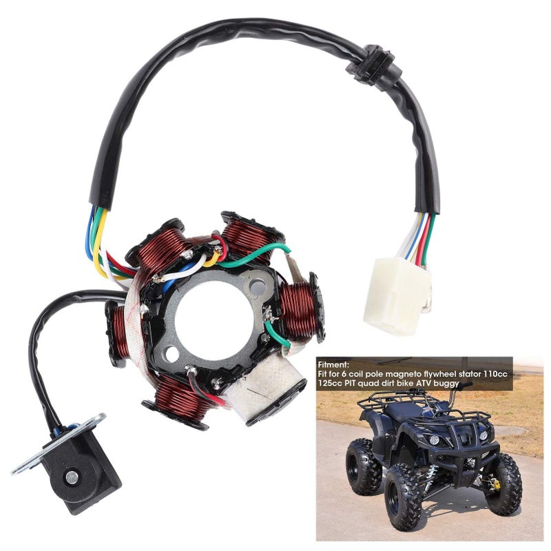 Copper Motorcycle Stator Coil 6 Pole for 110cc 125cc Dirt Bike ATV Buggy Engine Magneto Easy to Install - Image 5