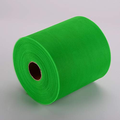 ICOSHOW Tulle Fabric Roll, 6” by 200 Yards (600FT) Tulle Organza Fabric Spool for DIY Tutu Skirt Baby Shower Decor Wedding Backdrop Crafts Birthday Party Supplies (Green) - Image 2