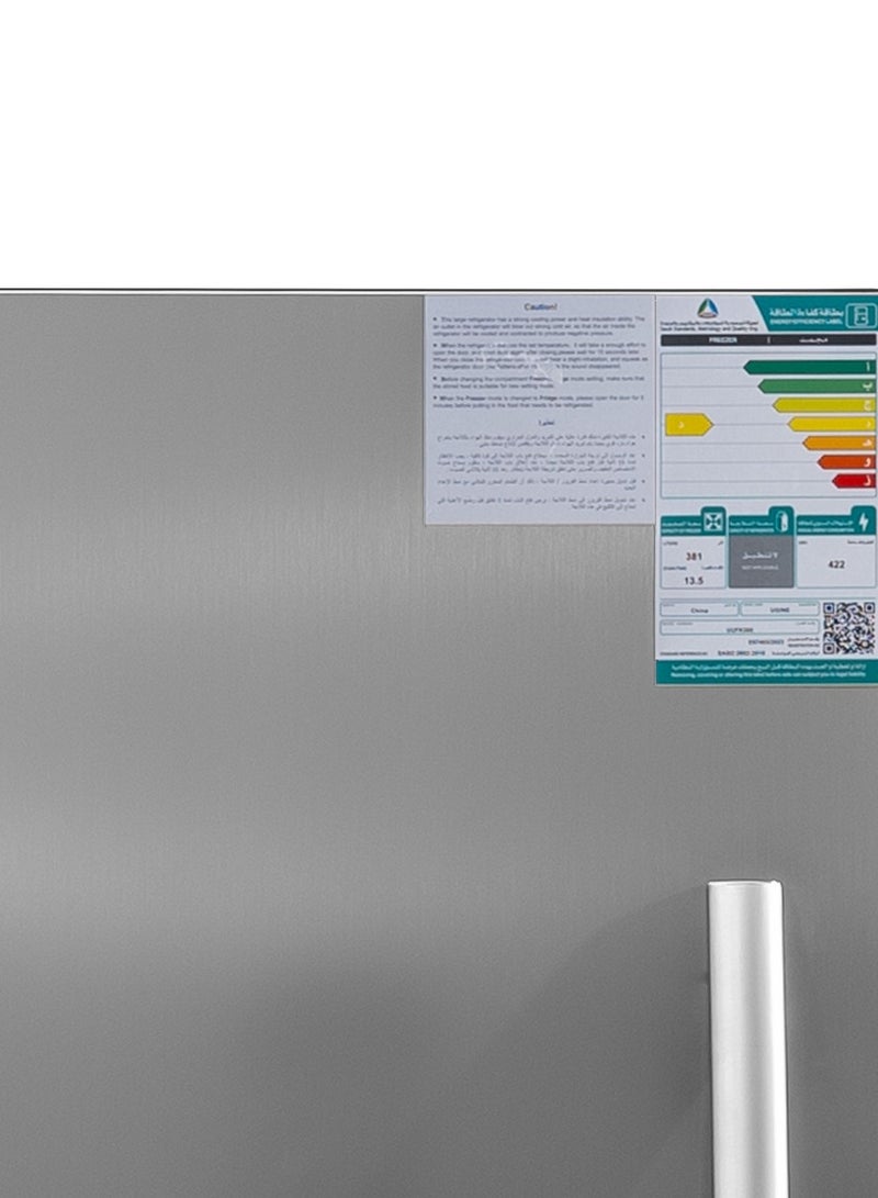 UGINE Ugine Upright Freezer Can Be Converted Into a Refrigerator, Single door, 380L, 13.3Cu.Ft , Left Door, No Frost, steel - UUFK380L  - Image 4
