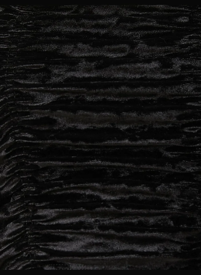 KOTON U Neck Long Sleeve Shirred Blouse