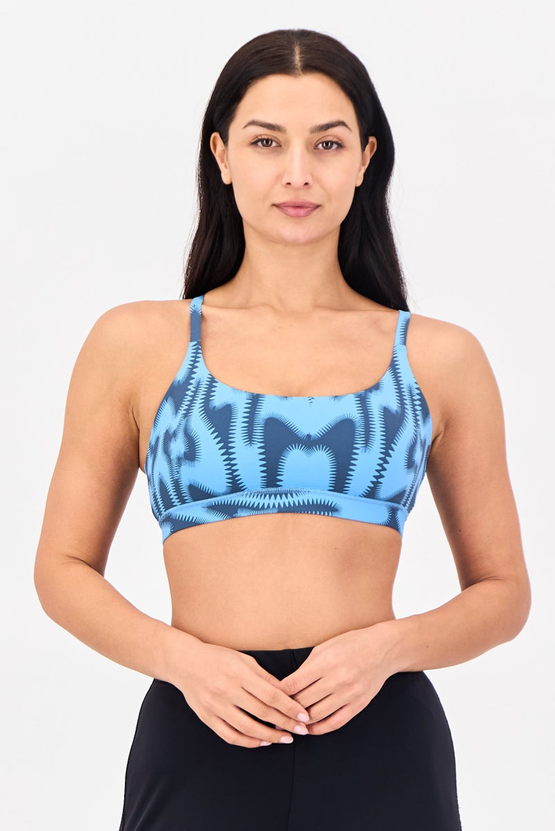 Adidas Women Abstract Print Padded Sports Bra,  Multicolor - Image 1
