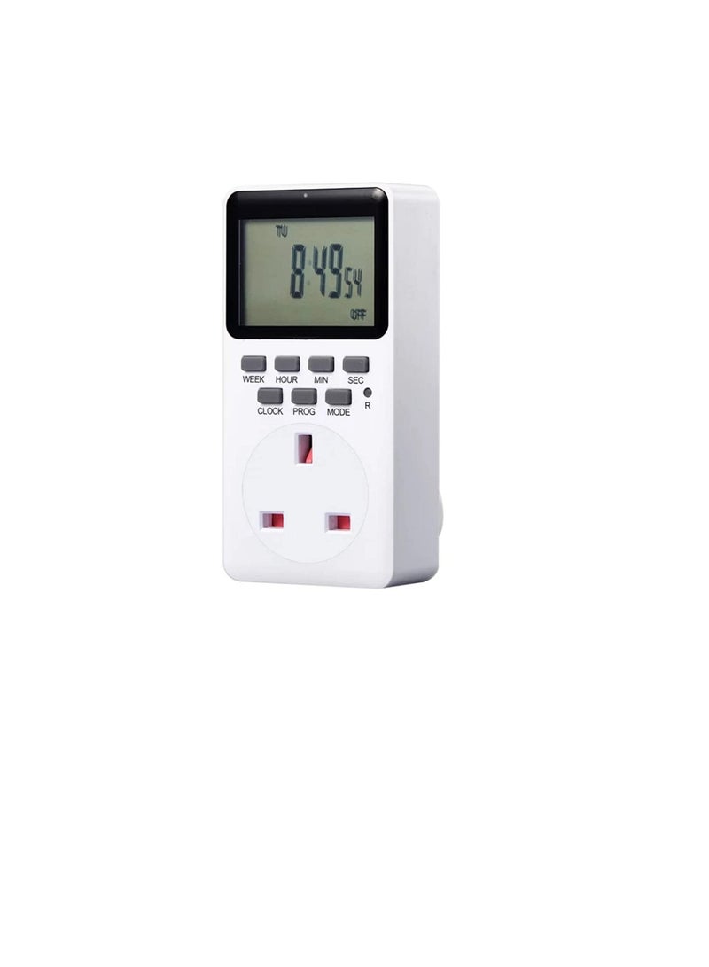 Digital Timer Switch Socket Plug-in Programmable 24 Hours & 7 Days Energy Saving 230VAC 13A Timer Switch Energy Saving Intelligent Electronic Timing Socket