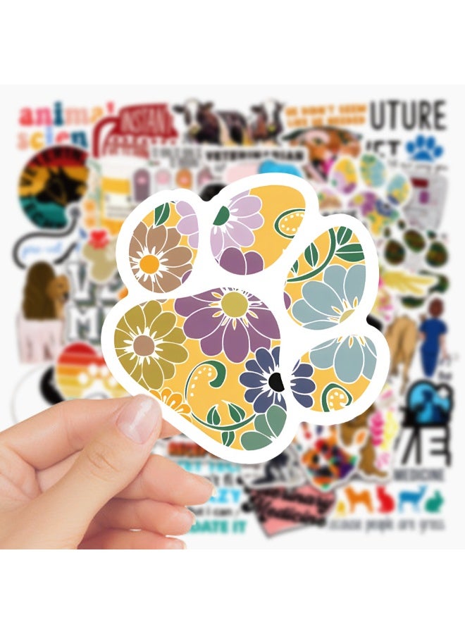 NIBEMINENT 50 Pcs Veterinary Occupation Deco Kit Waterproof Stickers, High Definition Printing Bright Colors, Suitable for Laptop Skateboard Luggage Water Bottle Guitar DIY - Image 3