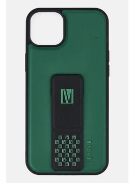 LEVELO iPhone 14 Plus  Morphix Leather Grip Stand Case , Green  - Image 3