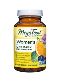 MegaFood Women's One Daily - Multivitamin Immune supports  Bone Heakth Energy Metabolism Dietary Supplement 30 Tablets / 30 Servings