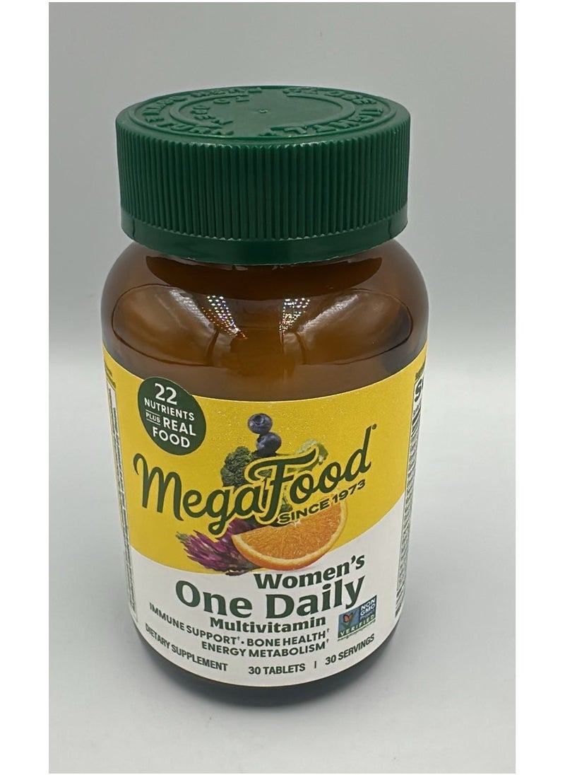 MegaFood Women's One Daily Multivitamin, Immune support, Bone Health, Energy Metabolism Dietary Supplement 30 Tablets / 30 Servings  - Image 1