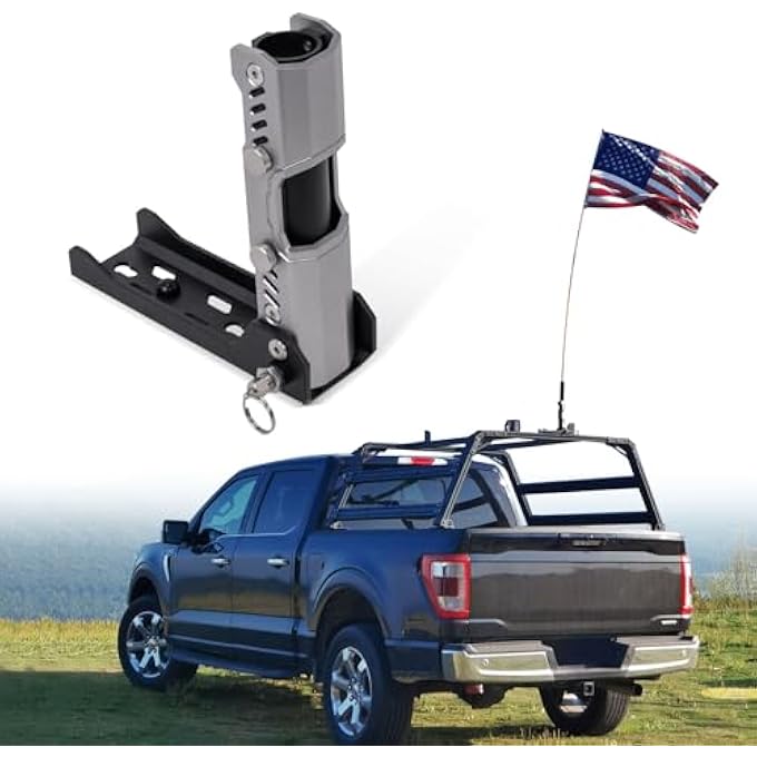rayihni Upgraded Universal Flag Pole Mount 1.24" Inner Diameter for Truck SUV with M8/M10 T-Slot Roof Rack Basket Bed Rack Platform - Image 1