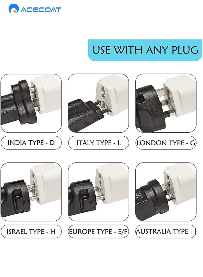 HOMESTAR UK to EU Plug Travel Adapter-Wall Power Charger-3-pin KSA/UAE/UK Convert 2-pin EU/Germany/France/Italy/Spain Socket Converter-Type E/F European Adapter for KSA/ US/UK/JP/CN/AU-3 pack-Black - Image 4
