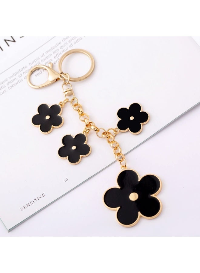 Women's Flower Bag Charms Enameled Keychain Purse Accessories - Image 4