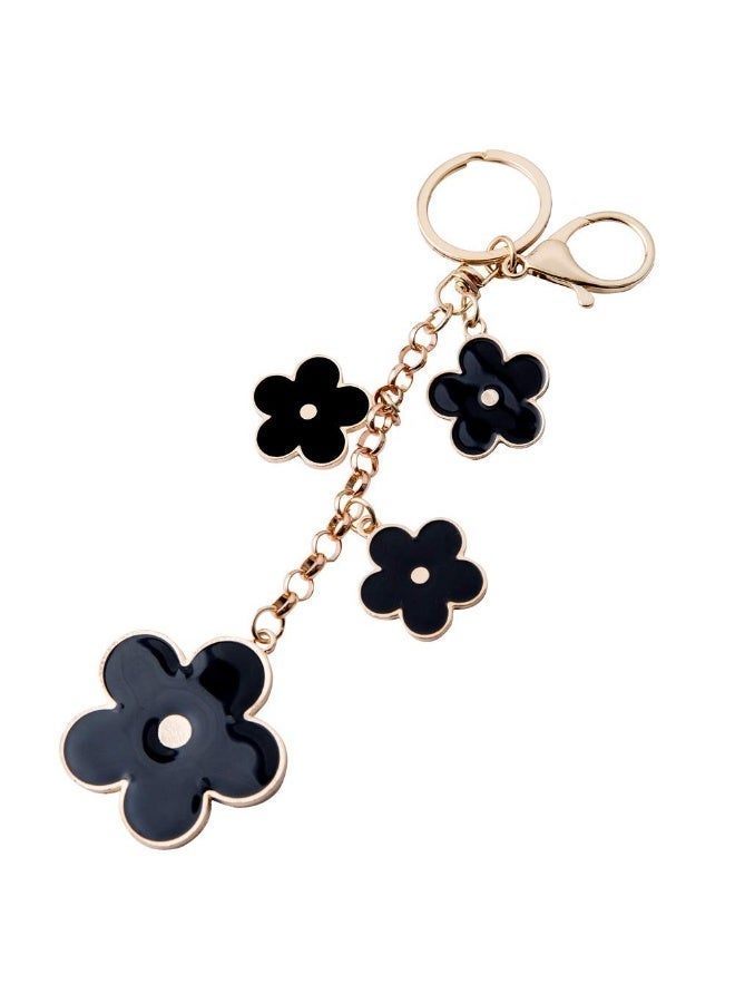 Women's Flower Bag Charms Enameled Keychain Purse Accessories - Image 3