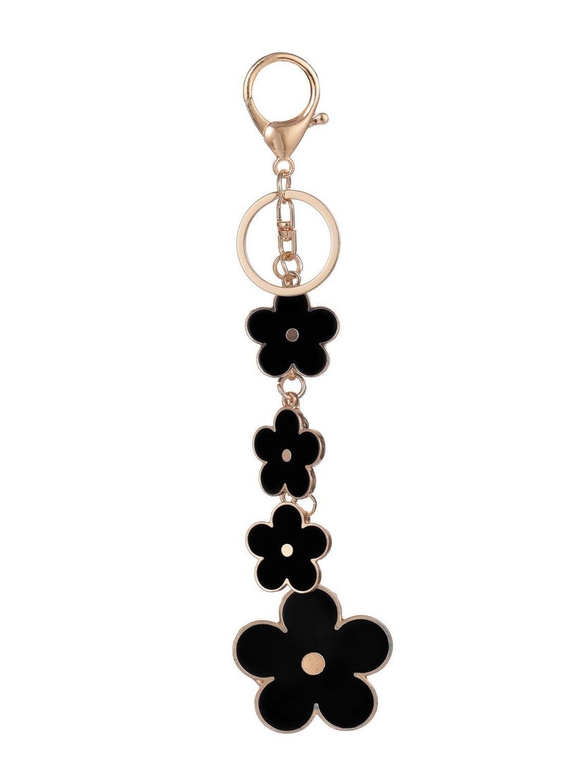 Women's Flower Bag Charms Enameled Keychain Purse Accessories - Image 1