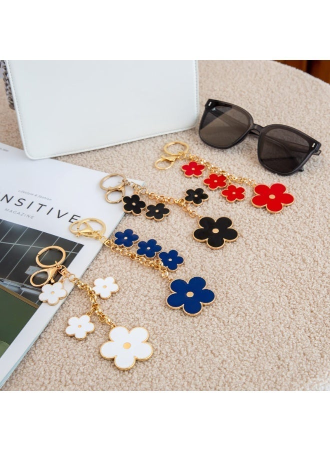 Women's Flower Bag Charms Enameled Keychain Purse Accessories - Image 5