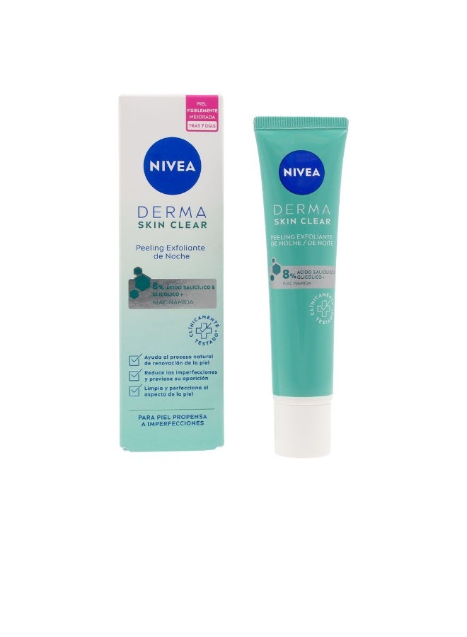 Nivea Derma Skin Clear Facial Night Peeling Exfoliant 40ml - Image 1