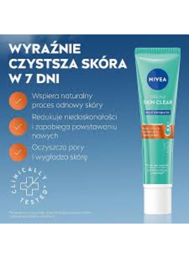 Nivea Derma Skin Clear Facial Night Peeling Exfoliant 40ml - Image 3