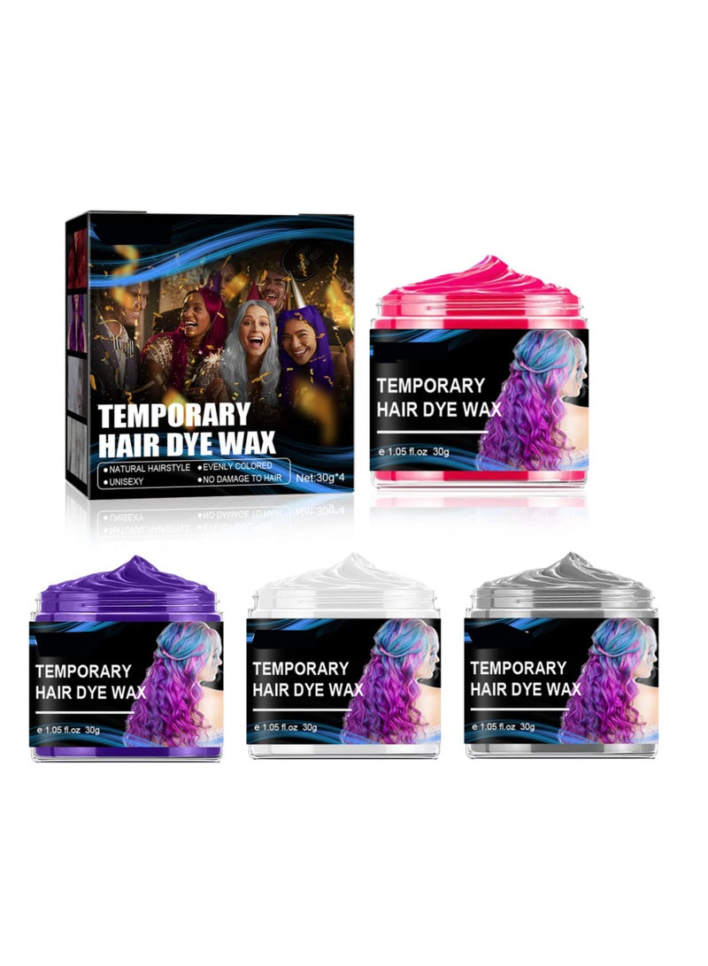 SOLARAE Temporary Hair Coloring Dye Wax, Natural Hair Color Wax Mud, Wash Out Instant Hair Color DIY Hairstyle Hair Dye Cream, Coloring Mud, Temporary Hair Color(Red,Purple,Grey,White) - Image 1