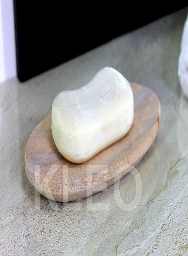 KLEO Natural Stone Soap Dish Made of Natural Water Absorbent Rainbow Stone - Unique Bath Kitchen Accessories - Image 3