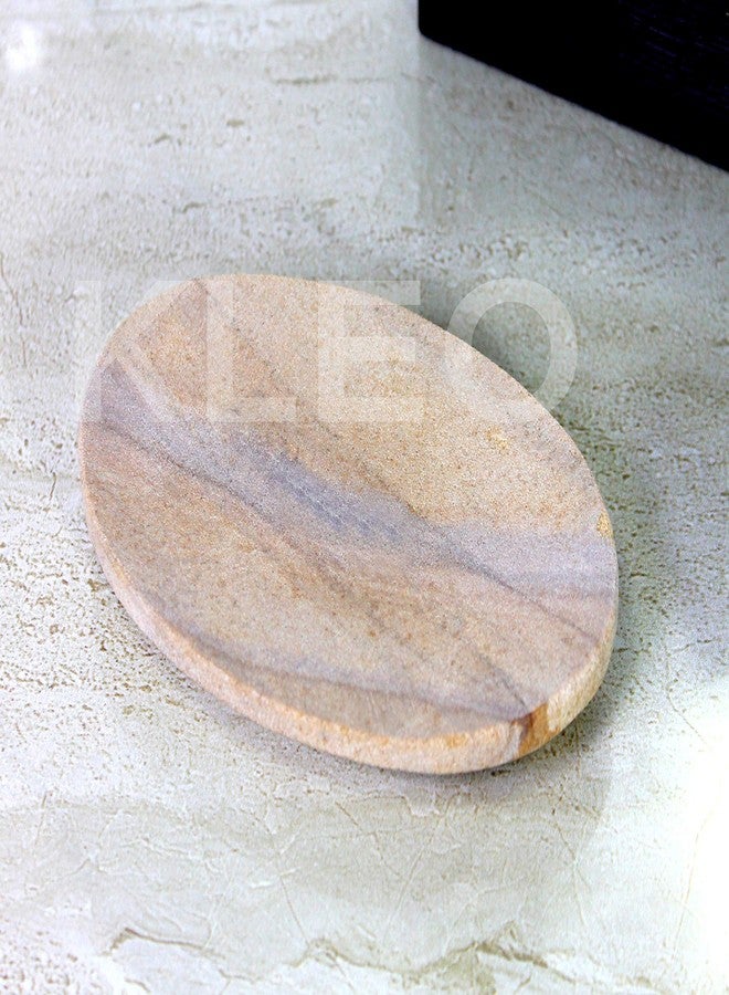 KLEO Natural Stone Soap Dish Made of Natural Water Absorbent Rainbow Stone - Unique Bath Kitchen Accessories - Image 2