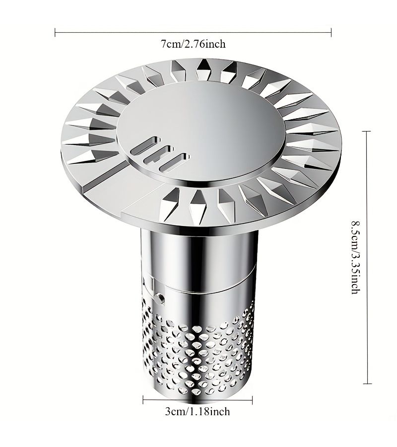 Silvery Odor Proof Floor Drain Core Bathroom Leak Plug Sink Basin Sealing Ring - Image 3