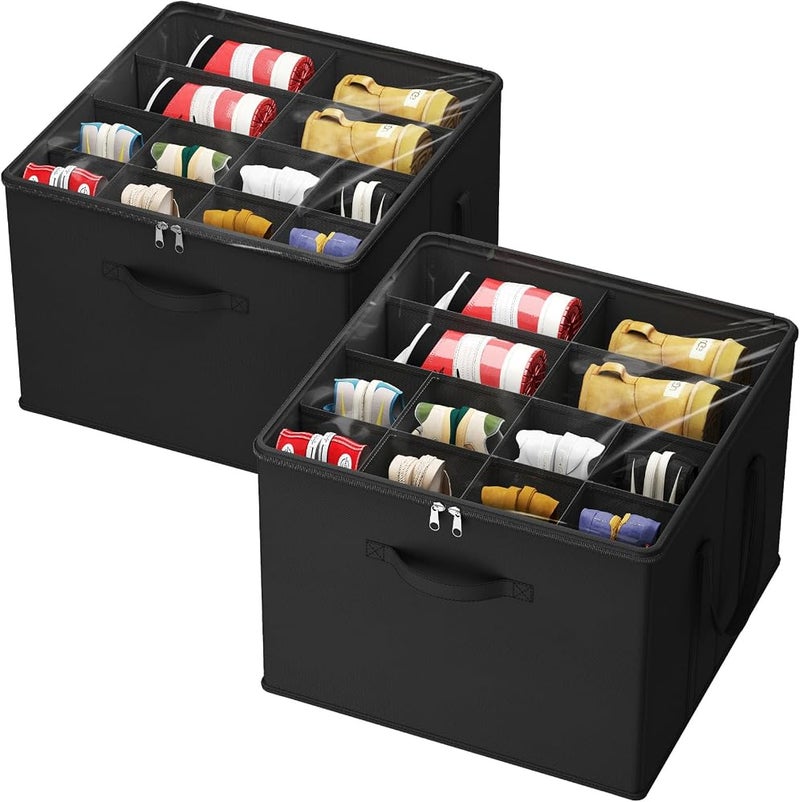 Lifewit Shoe Organiser with Handles for 24-32 Pairs of Shoes, Set of 2, Black - Image 1