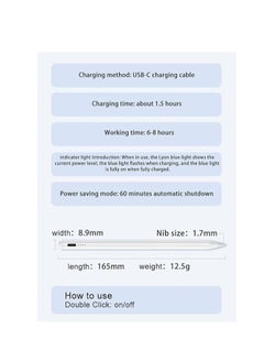 Generic ULHYC Stylus Pen for iPad with Palm Rejection, Active Pencil Compatible with (2018-2022) Apple iPad Pro 11/12.9 inch, iPad 10th/9th/8th/7th/6th Gen, iPad Air 5th/4th/3rd Gen, iPad Mini  - Image 4