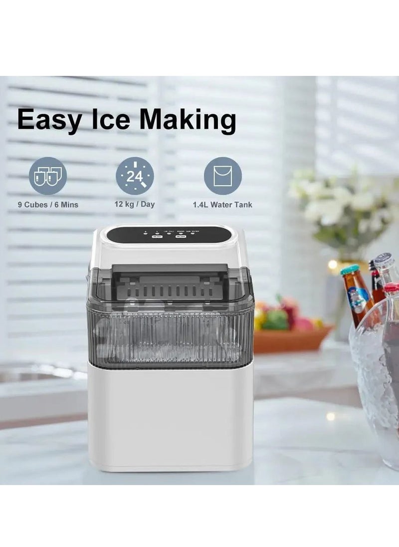 Generic Countertop ice maker machine 9 ice ready in 6 mins with self-cleaning function, portable ice maker with ice scoop & basket for home/party/camping/restaurent and many other way  - Image 2