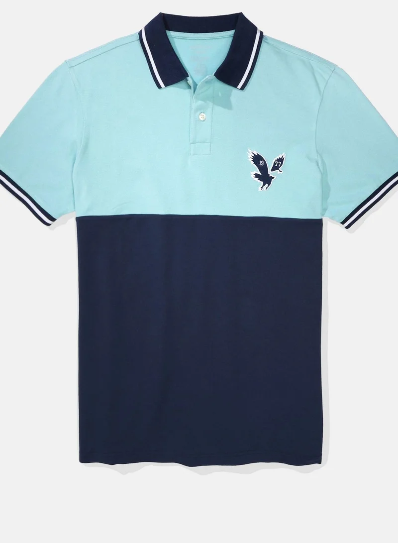 American Eagle Color Block Pique Polo
